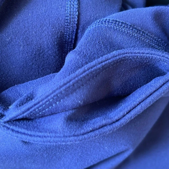 UNDER ARMOUR Fitted Cropped Leggings Navy Blue Low Rise Back Logo M - Picture 6 of 11